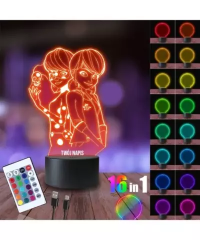 Lampka Nocna 3D LED LAMP Miraculum Marinette