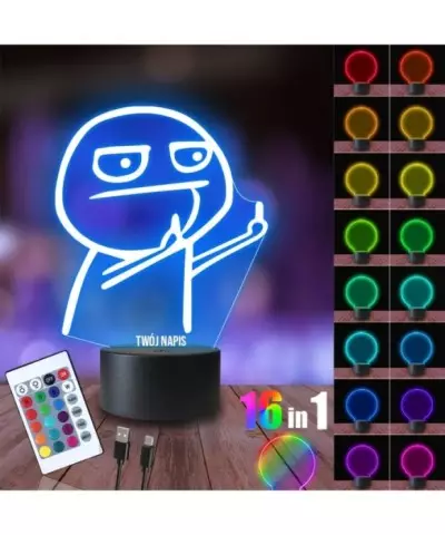 Lampka Nocna 3D LED LAMP Środkowe Palce Mem