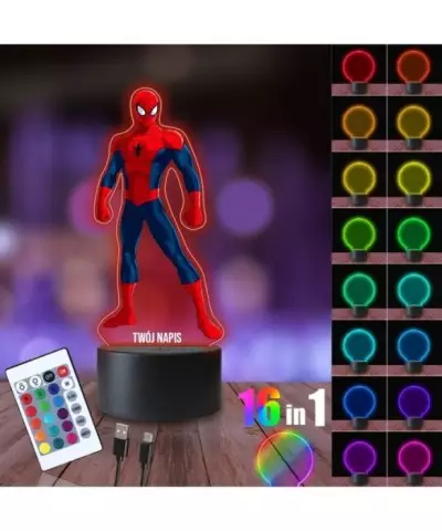 Lampka Nocna 3D LED LAMP z Nadrukiem Marvel Spiderman