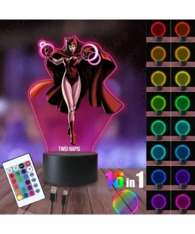 Lampka Nocna 3D LED LAMP z Nadrukiem Marvel Scarlet Witch