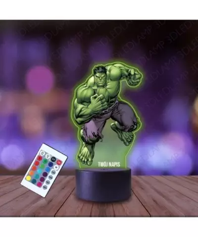Lampka Nocna 3D LED LAMP z Nadrukiem Marvel Hulk