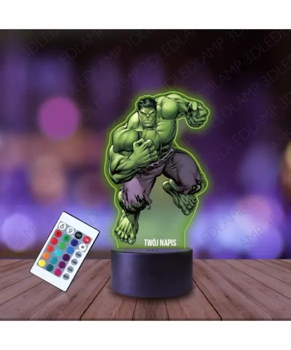 Lampka Nocna 3D LED LAMP z Nadrukiem Marvel Hulk