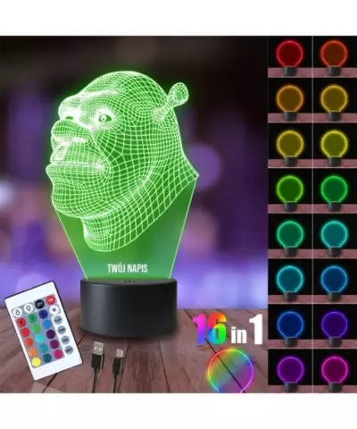 Lampka Nocna 3D LED LAMP Shrek Bajka