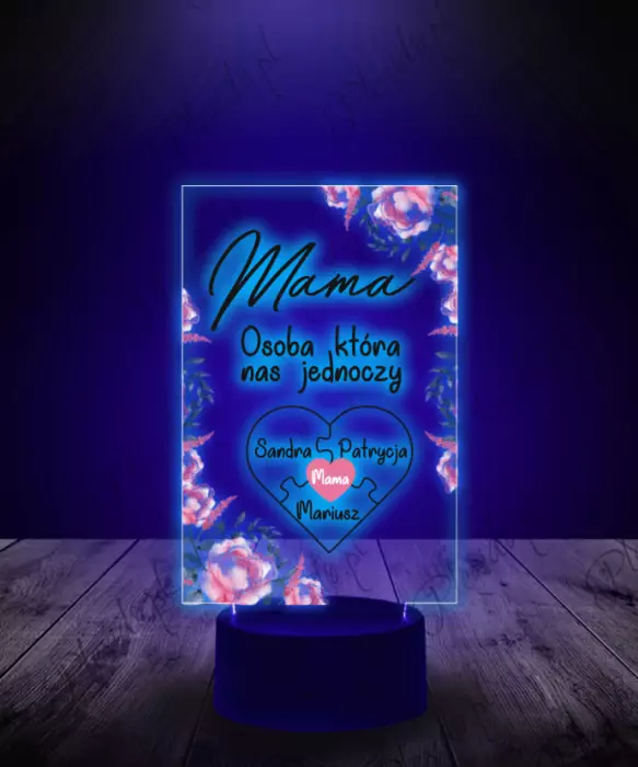 Lampka LED Plexido z Nadrukiem Statuetka Dzień Matki Puzzle - 1