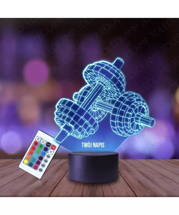 Lampka Nocna 3D LED LAMP Ciężary Hantle