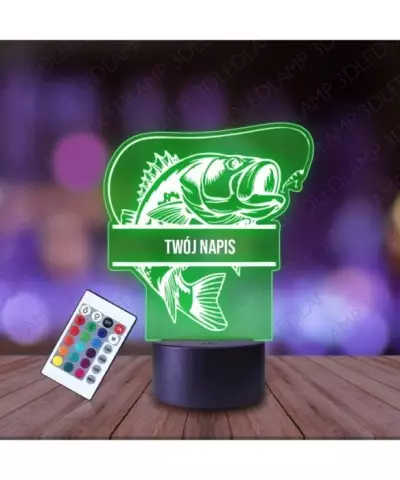 Lampka Nocna 3D LED LAMP Ryba na Haczyku