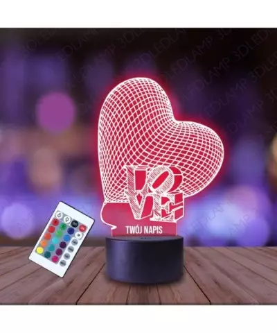Lampka Nocna 3D LED LAMP Serce Love Walentynkowe
