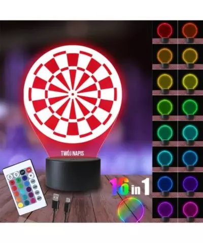 Lampka Nocna 3D LED LAMP Rzutki Tarcza