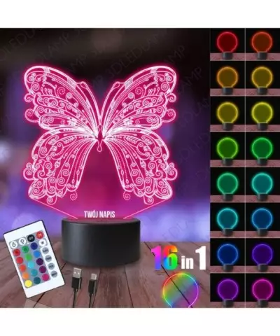 Lampka Nocna 3D LED LAMP Motyl Ćma