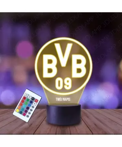 Lampka Nocna 3D LED LAMP Klub Borussia Dortmund Piłka Nożna