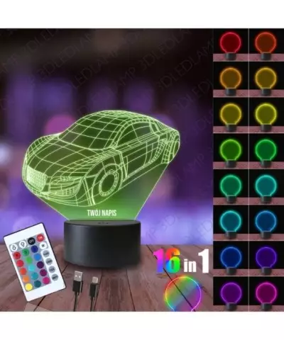 Lampka Nocna 3D LED LAMP Samochód Audi Futurystyczne