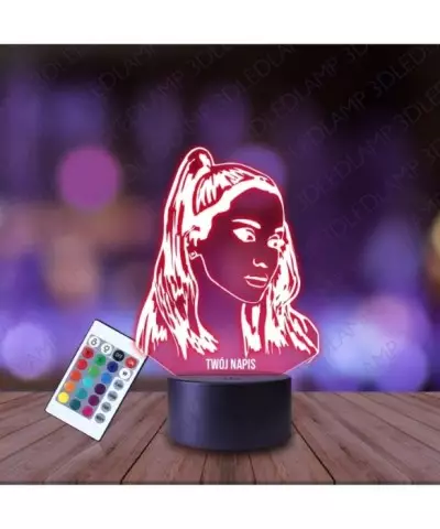 Lampka Nocna 3D LED LAMP Piosenkarka Ariana Grande