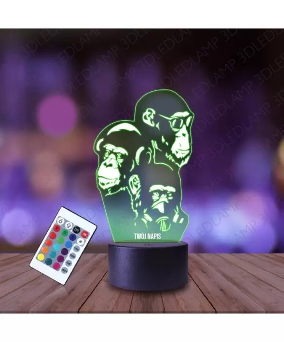 Lampka Nocna 3D LED LAMP Małpy