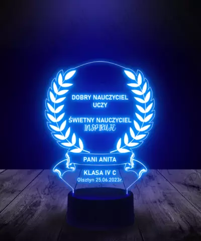 Lampka LED 3D Plexido Prezent dla Nauczycielki