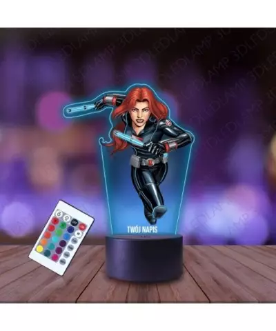 Lampka Nocna 3D LED LAMP z Nadrukiem Czarna Wdowa Marvel