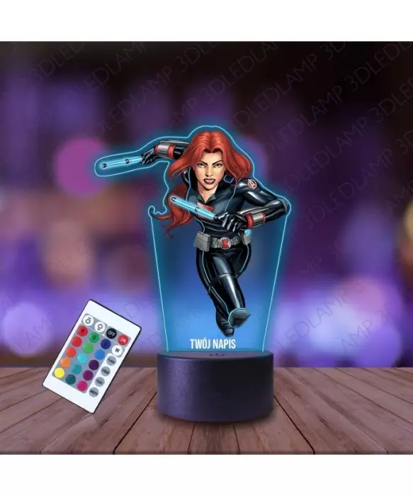 Lampka Nocna 3D LED LAMP z Nadrukiem Czarna Wdowa Marvel