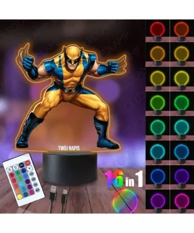 Lampka Nocna 3D LED LAMP z Nadrukiem Wolverine
