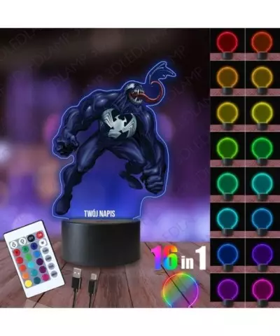 Lampka Nocna 3D LED LAMP z Nadrukiem Venom