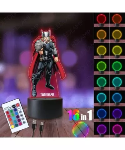 Lampka Nocna 3D LED LAMP z Nadrukiem Thor Marvel