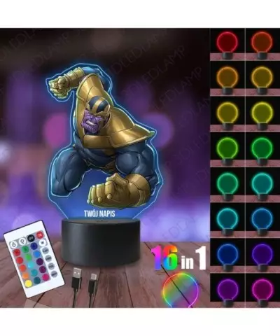 Lampka Nocna 3D LED LAMP z Nadrukiem Thanos Marvel