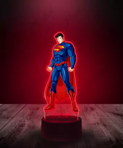 Lampka LED 3D Plexido z Nadrukiem Superman DC Comics
