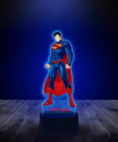 Lampka LED 3D Plexido z Nadrukiem Superman DC Comics