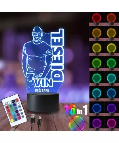 Lampka Nocna 3D LED LAMP Szybcy i Wściekli Vin Diesel