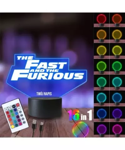 Lampka Nocna 3D LED LAMP Szybcy i Wściekli Napis