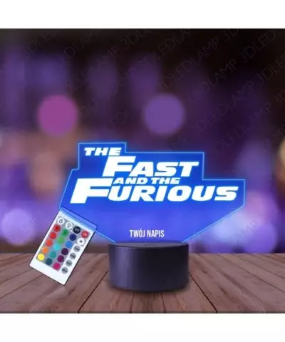 Lampka Nocna 3D LED LAMP Szybcy i Wściekli Napis