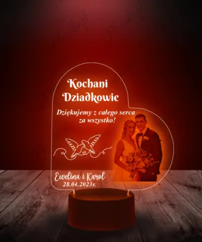 Lampka LED Plexido Podziękowania dla Dziadków Serca