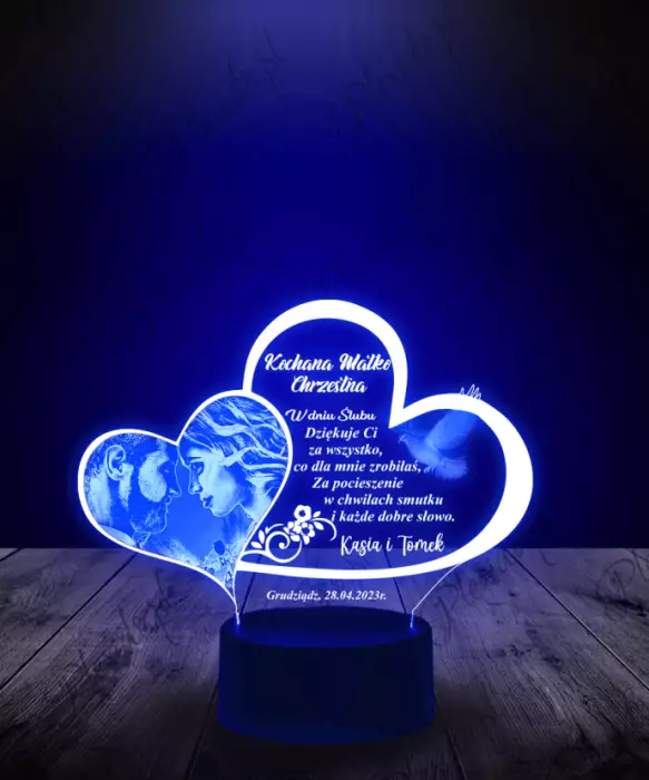 Lampka LED Plexido Podziękowania dla Chrzestnej