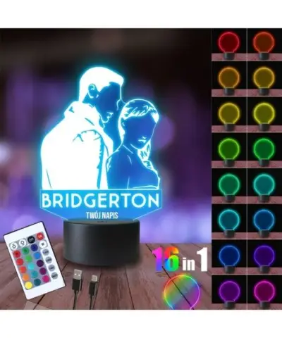 Lampka Nocna 3D LED LAMP Bridgerton Bridgertonowie