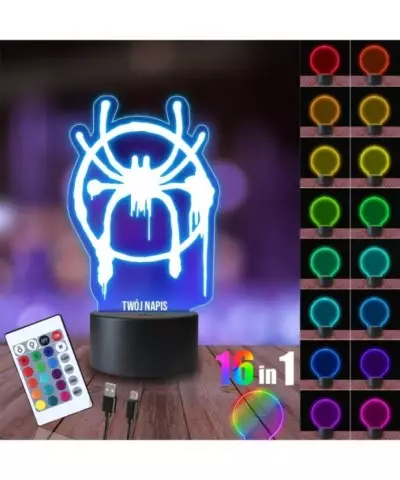 Lampka Nocna 3D LED LAMP Spider-Man Uniwersum Pajęczyna