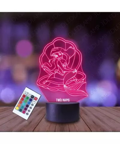 Lampka Nocna 3D LED LAMP Arielka Mała Syrenka W Muszli