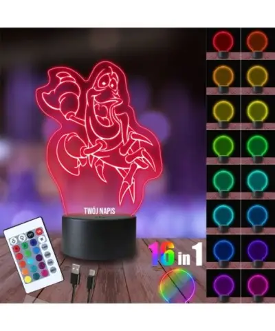 Lampka Nocna 3D LED LAMP Mała Syrenka Sebastian