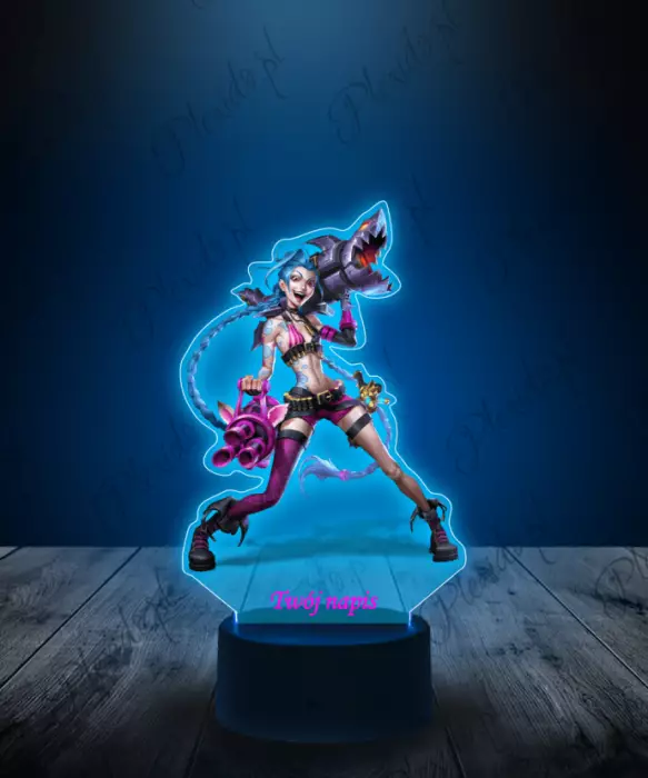 Lampka LED Plexido z Nadrukiem League of Legends Jinx Broń