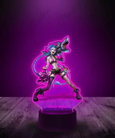 Lampka LED Plexido z Nadrukiem League of Legends Jinx Broń