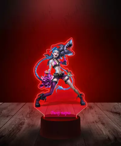 Lampka LED Plexido z Nadrukiem League of Legends Jinx Broń