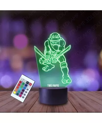 Lampka Nocna 3D LED LAMP Wojowniczy Żółw Ninja