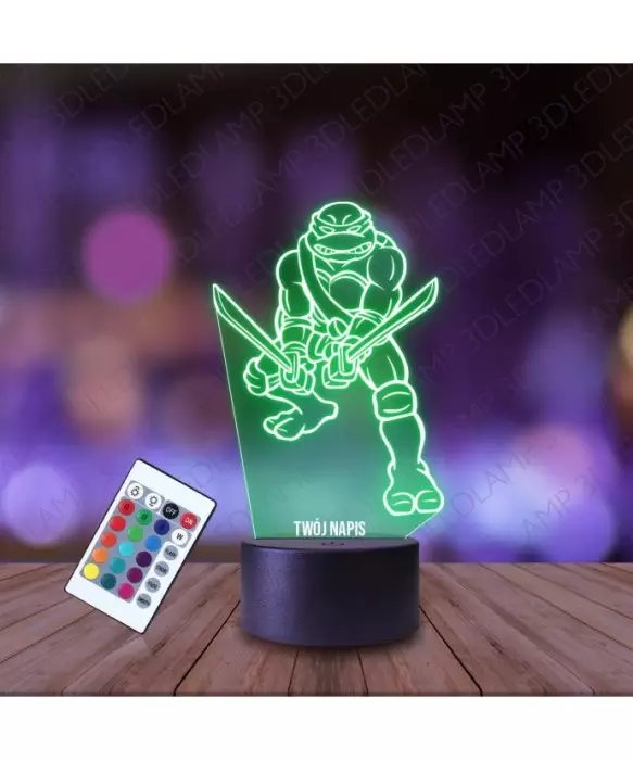 Lampka Nocna 3D LED LAMP Wojowniczy Żółw Ninja