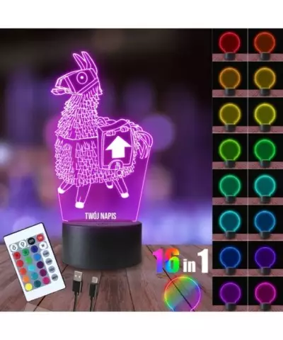 Lampka Nocna 3D LED LAMP Fortnite Lama