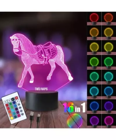 Lampka Nocna 3D LED LAMP Jeździectwo Konik