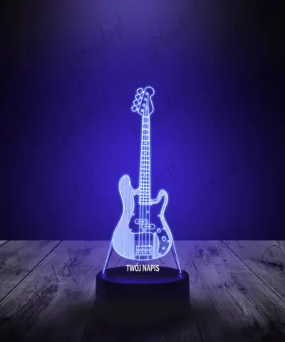 Lampka LED 3D Plexido Gitara Bass Muzyka