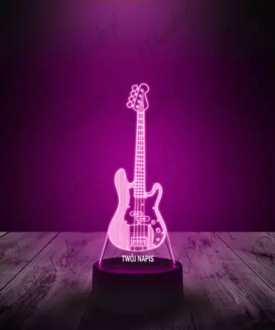 Lampka LED 3D Plexido Gitara Bass Muzyka