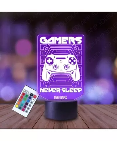 Lampka Nocna 3D LED LAMP Gamingowa Napisy Pad