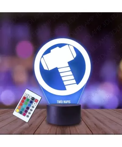 Lampka Nocna 3D LED LAMP Thor Młot