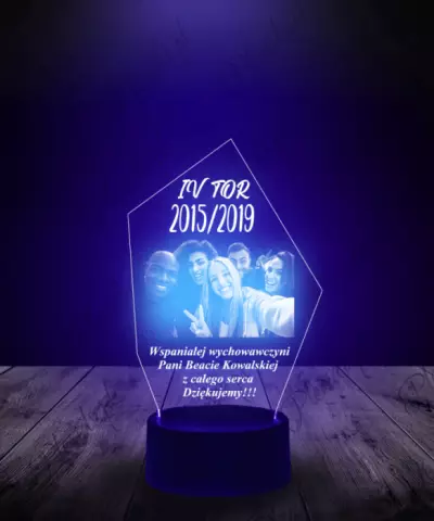 Lampka LED 3D Plexido Prezent dla Wychowawczyni Zdjęcie