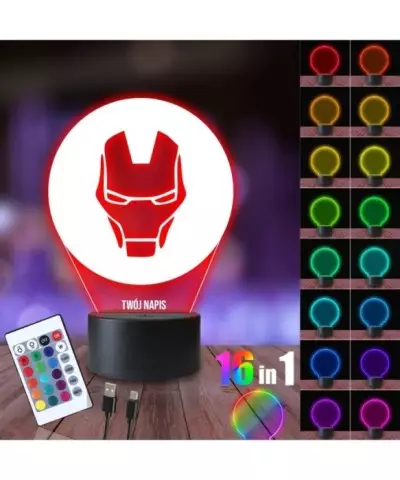 Lampka Nocna 3D LED LAMP Iron Man Marvel