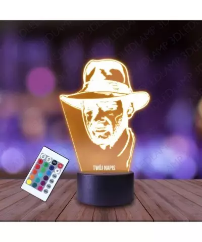 Lampka Nocna 3D LED LAMP Indiana Jones w Kapeluszu