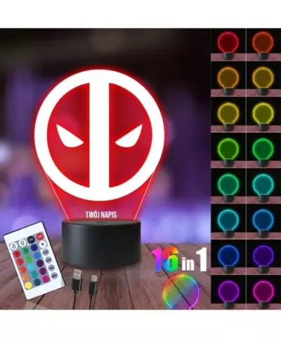 Lampka Nocna 3D LED LAMP Deadpool Marvel